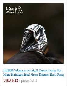 BEIER Cross Antiqued Northern Europe Viking 316L Stainless Steel Ring Gothic Pattern Jewelry  Factory price  BR8-215 US Size