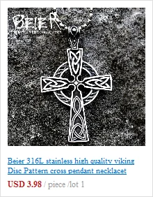 BEIER Cross Antiqued Northern Europe Viking 316L Stainless Steel Ring Gothic Pattern Jewelry  Factory price  BR8-215 US Size
