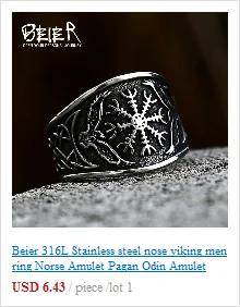 BEIER Cross Antiqued Northern Europe Viking 316L Stainless Steel Ring Gothic Pattern Jewelry  Factory price  BR8-215 US Size