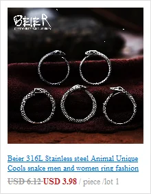 BEIER Cross Antiqued Northern Europe Viking 316L Stainless Steel Ring Gothic Pattern Jewelry  Factory price  BR8-215 US Size