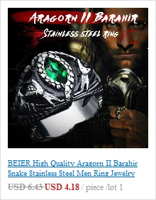 BEIER Cross Antiqued Northern Europe Viking 316L Stainless Steel Ring Gothic Pattern Jewelry  Factory price  BR8-215 US Size