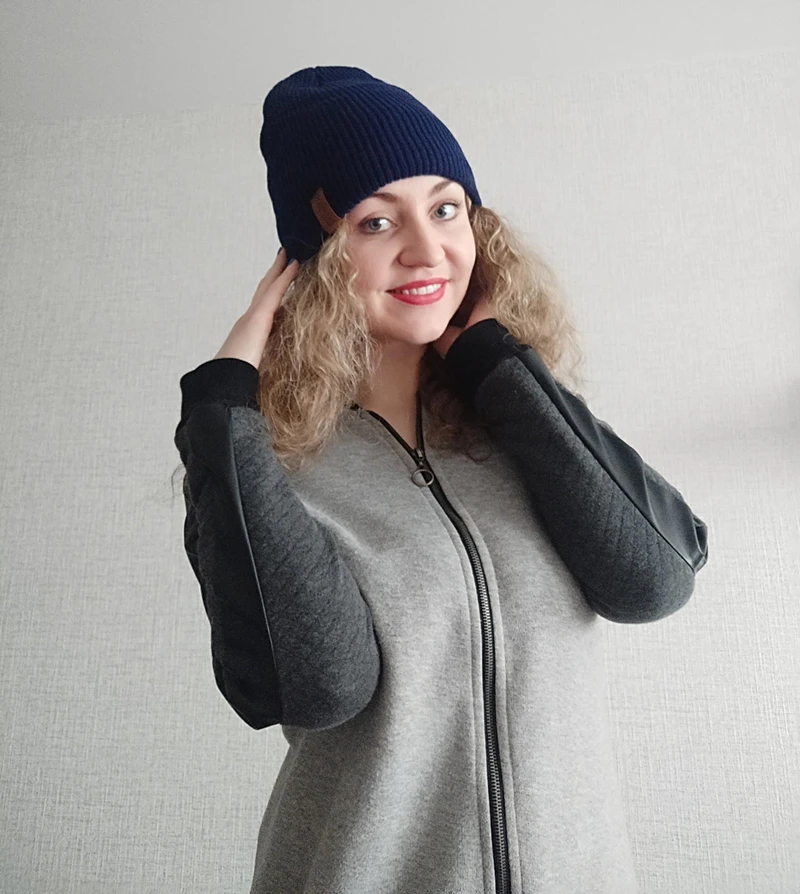 New Unisex Letter Beanie Hat Leisure Add Fur Lined Winter Hats For Men Women Keep Warm Knitted Hat Fashion Solid Ski Bonnet Cap