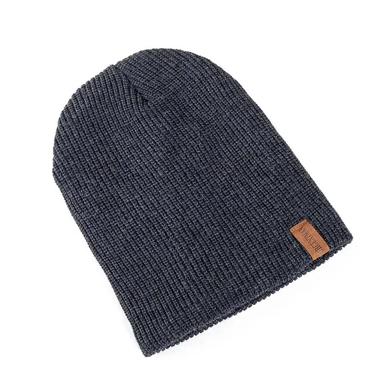New Unisex Letter Beanie Hat Leisure Add Fur Lined Winter Hats For Men Women Keep Warm Knitted Hat Fashion Solid Ski Bonnet Cap