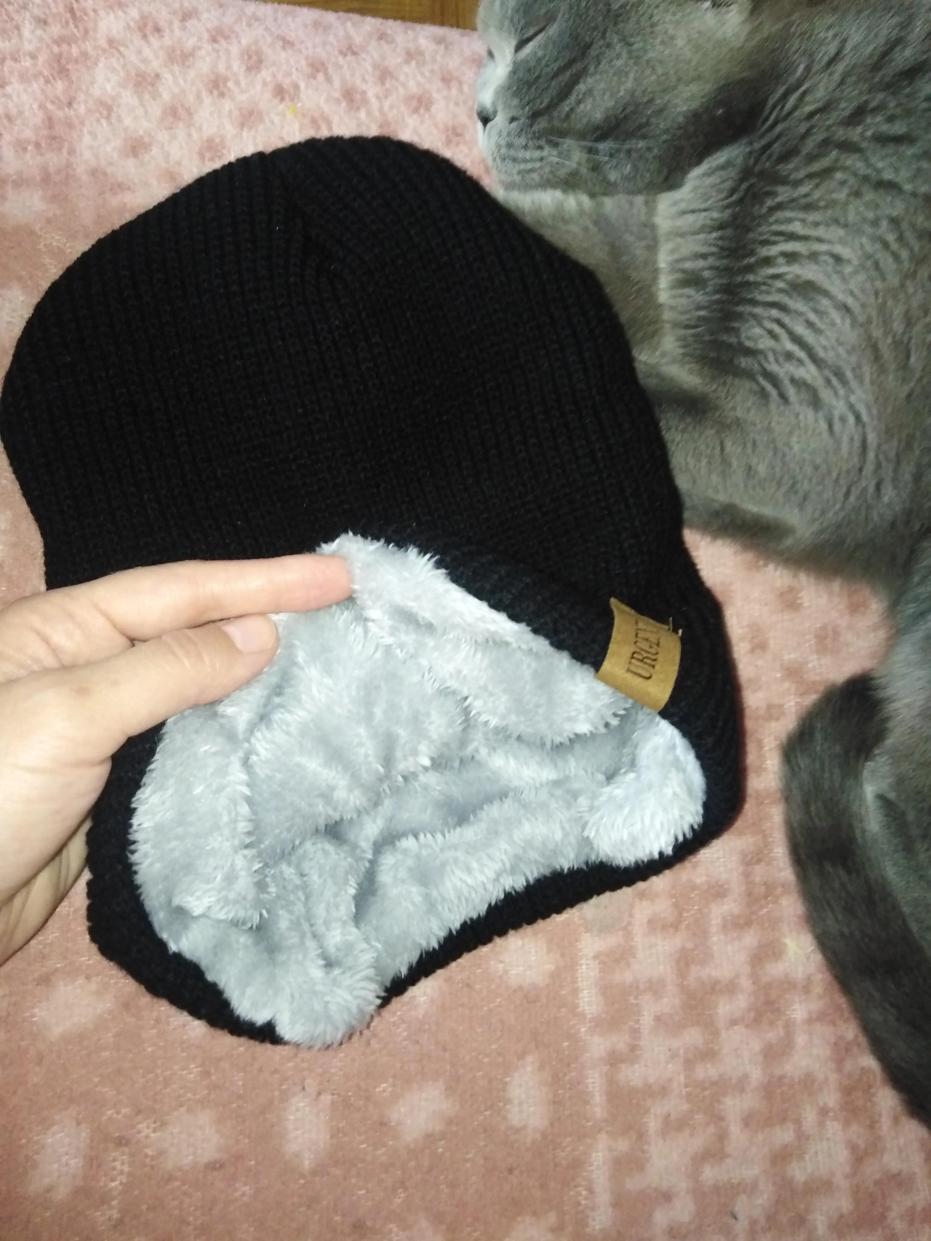 New Unisex Letter Beanie Hat Leisure Add Fur Lined Winter Hats For Men Women Keep Warm Knitted Hat Fashion Solid Ski Bonnet Cap