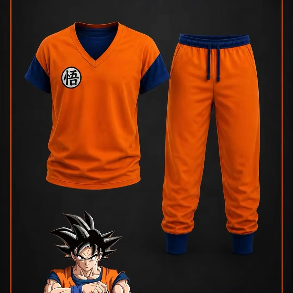 New Dragon Ball Son Goku Cosplay 3D Hoodie and pants Set Men And Women Casual Sports Set Oversized Quick Drying Training Set 