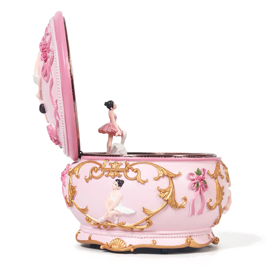Romance Teenage Ballerina Dancing Girl Music Box Swan Lake Luminous Musical Box Wedding Christmas for Girlfriend Gift Home Decor
