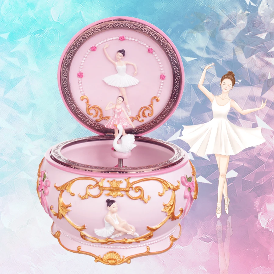 Romance Teenage Ballerina Dancing Girl Music Box Swan Lake Luminous Musical Box Wedding Christmas for Girlfriend Gift Home Decor