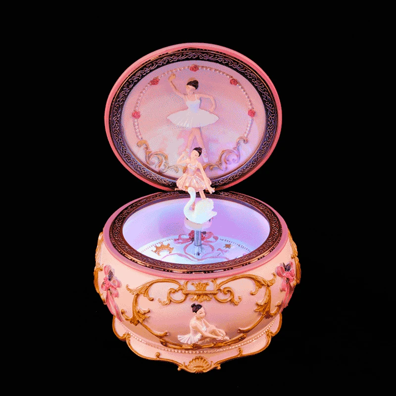 Romance Teenage Ballerina Dancing Girl Music Box Swan Lake Luminous Musical Box Wedding Christmas for Girlfriend Gift Home Decor