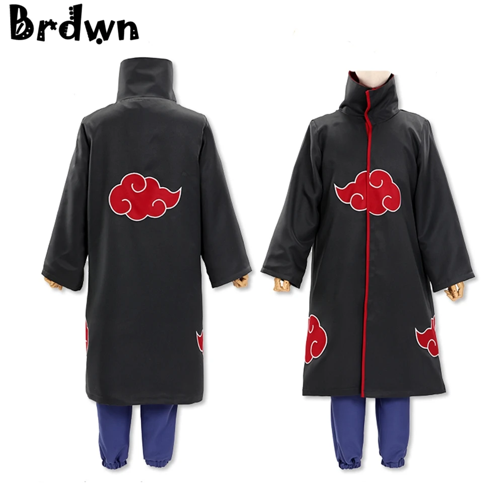 NARUTO Akatsuki Unisex Itachi Hidan Pein Sasori Deidara China Official Authorization Red Cloud Cosplay Cloak Suit