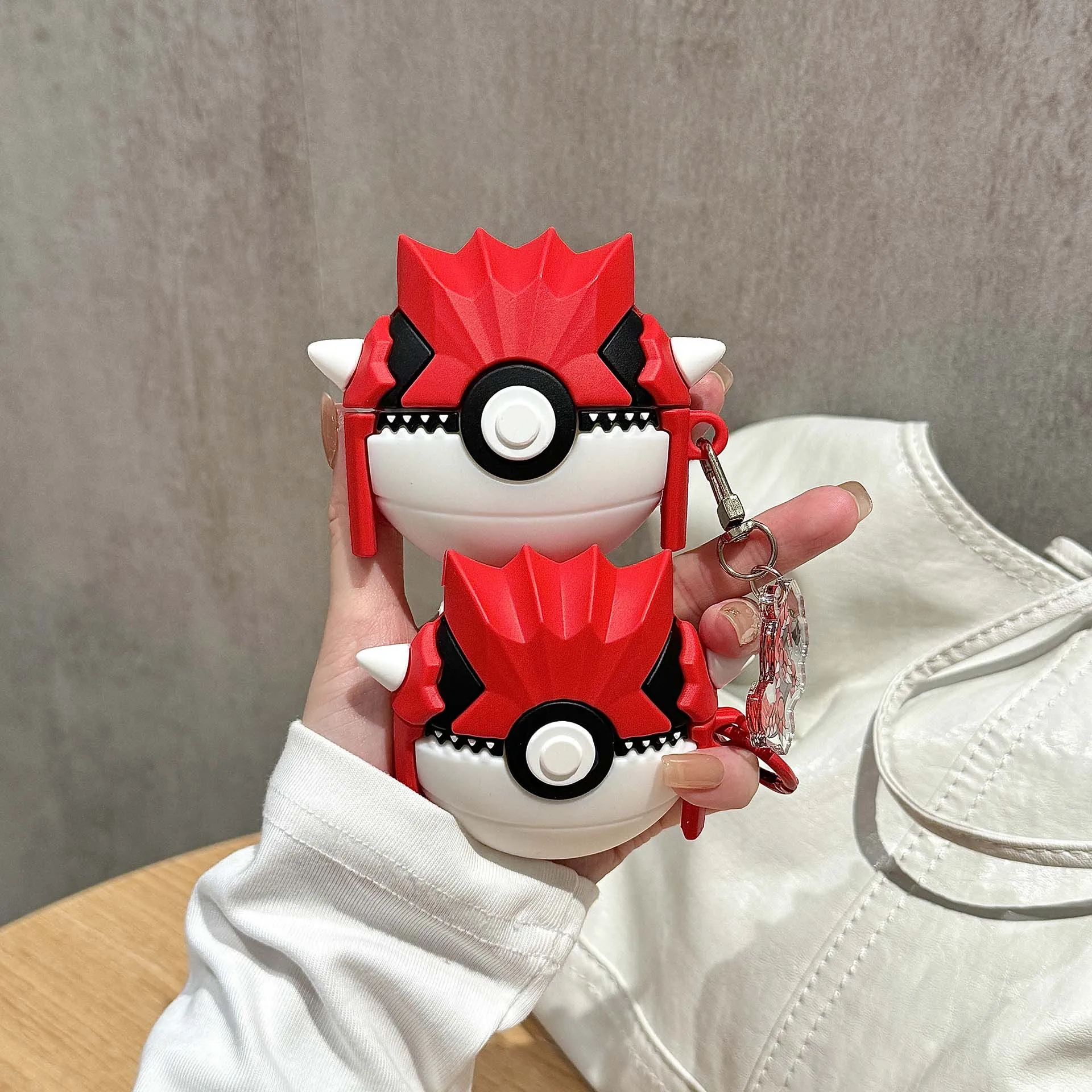 For Airpods Pro 3 Case 2025,Ball Groudon 3D Cartoon Anime Shockproof Earphone Cover For Airpods 4 3 2 1 Case Cover Funda
