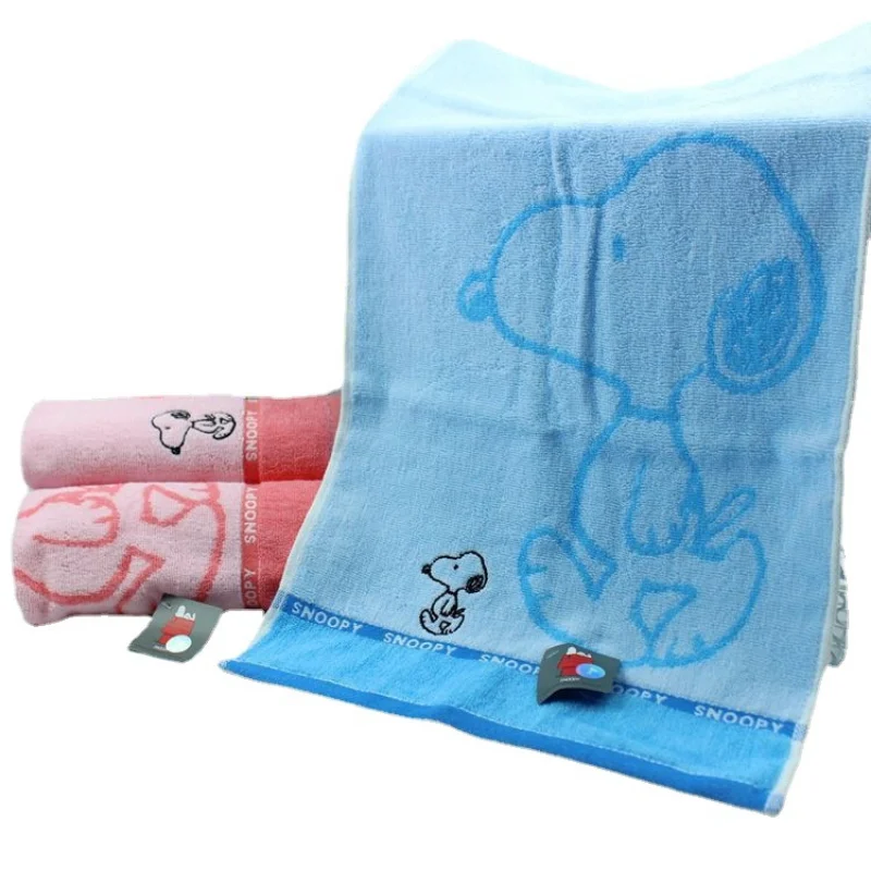 60x30cm Snoopy Towel Cotton Thickened Water Absorption Adult Boys Girls Soft Affinity Face Towel Cute Cartoon Face Washcloth