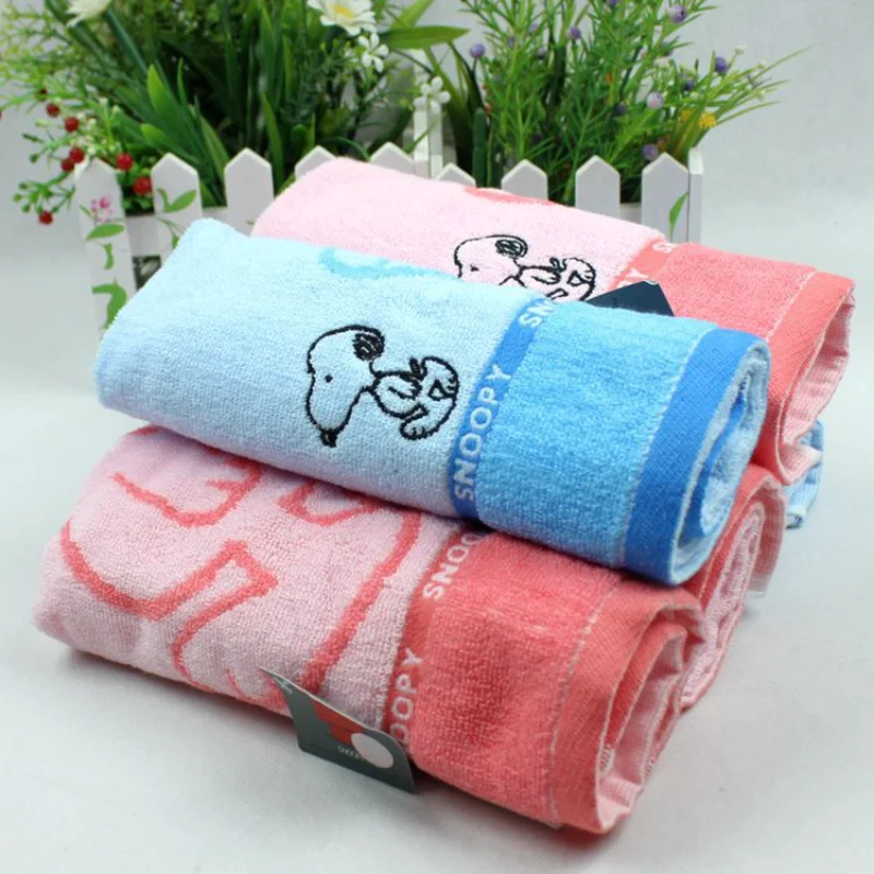 60x30cm Snoopy Towel Cotton Thickened Water Absorption Adult Boys Girls Soft Affinity Face Towel Cute Cartoon Face Washcloth