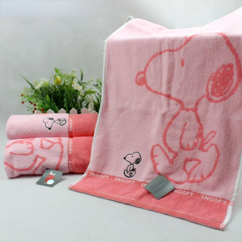 60x30cm Snoopy Towel Cotton Thickened Water Absorption Adult Boys Girls Soft Affinity Face Towel Cute Cartoon Face Washcloth