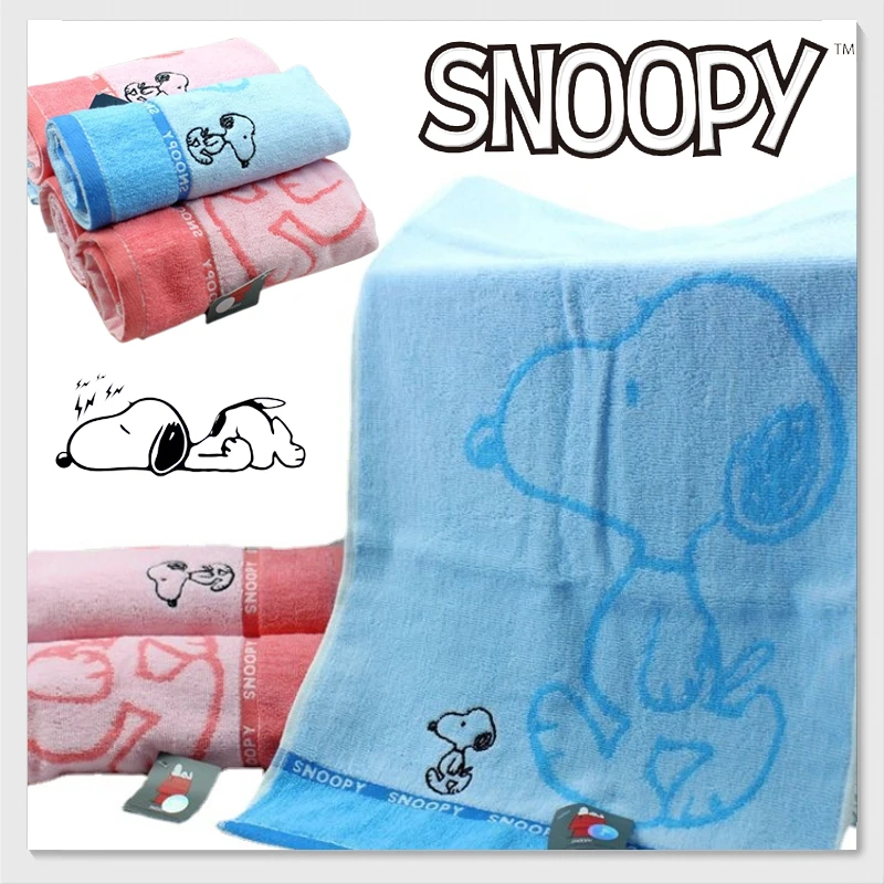 60x30cm Snoopy Towel Cotton Thickened Water Absorption Adult Boys Girls Soft Affinity Face Towel Cute Cartoon Face Washcloth
