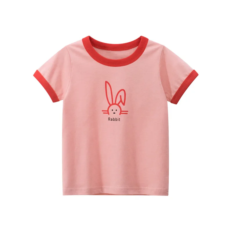 2025 Summer 2-8 Years Kids Girl Shorts Sleeve T-shirts Printed Little Girl Top Baby Girl T Shirts Children Toddler Girl Clothes