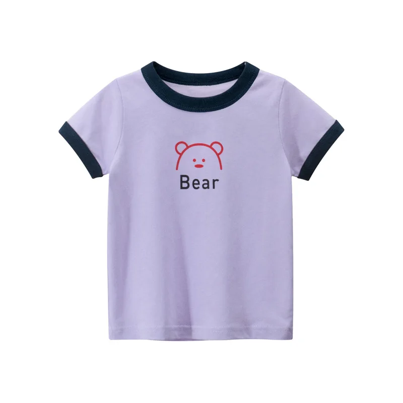 2025 Summer 2-8 Years Kids Girl Shorts Sleeve T-shirts Printed Little Girl Top Baby Girl T Shirts Children Toddler Girl Clothes