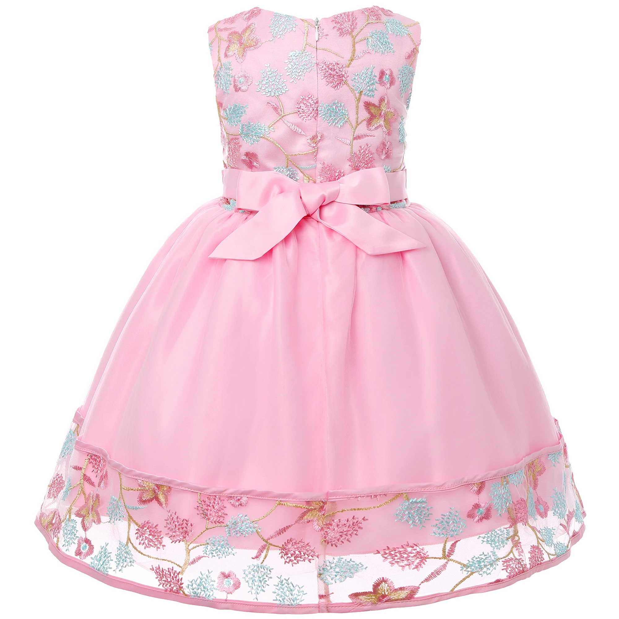 European and American Embroidery Dress Girl's Party Lace Princess Flower Child Net Gauze Pengpeng Dress