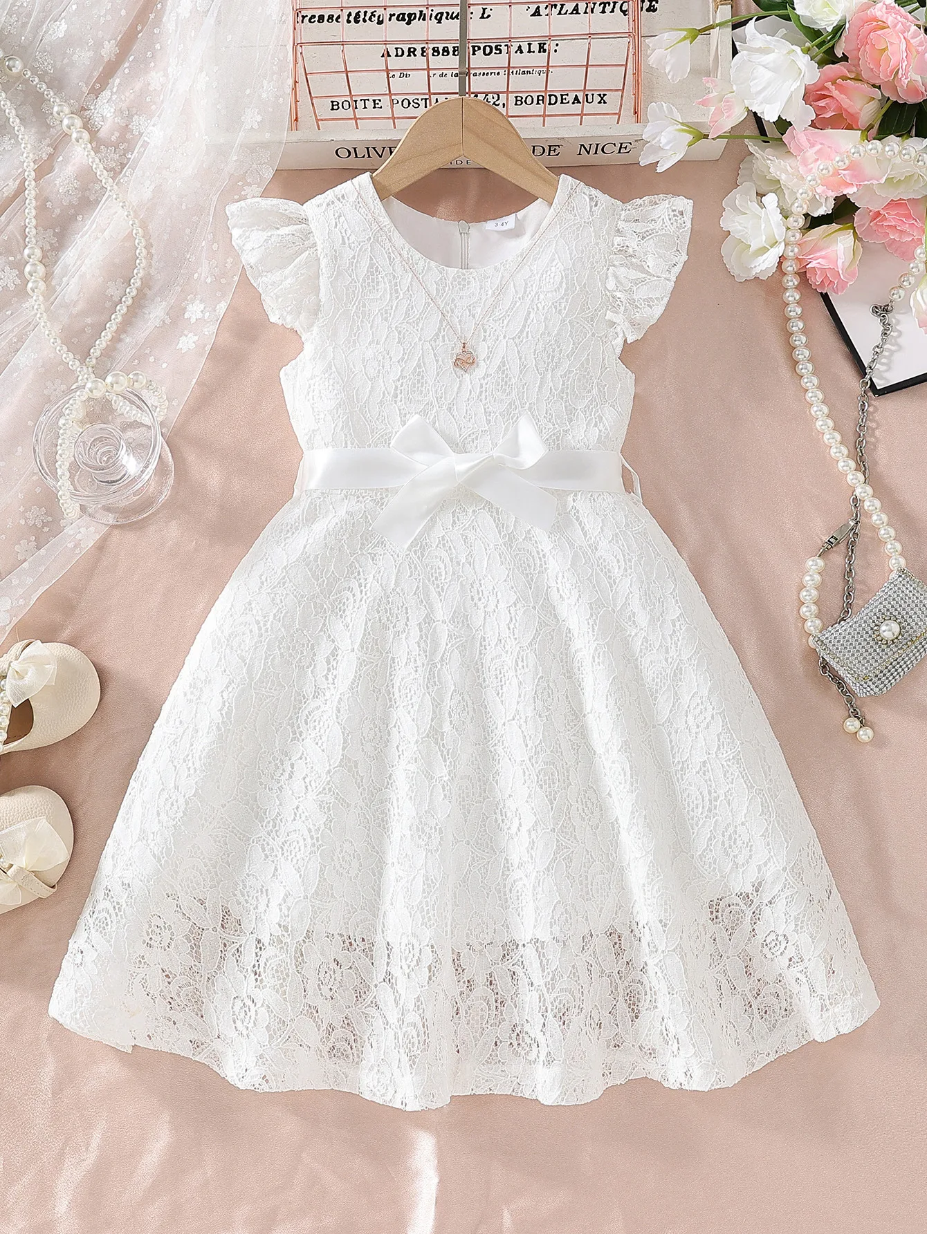 Girls Lace Dress Summer Princess Dresses for Kids Candy Color Teenager Wedding Performance Costume Baby Clothing 1-10T