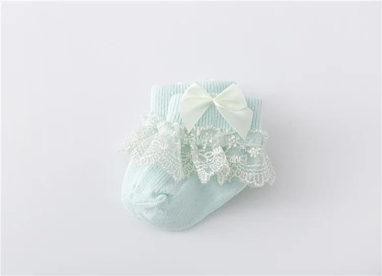 Lawadka 0-24Month Newborn Baby Socks For Girls Cotton Lace Infant Girls Sock Princess Bow Toddler Baby Girls Socks Spring 2024