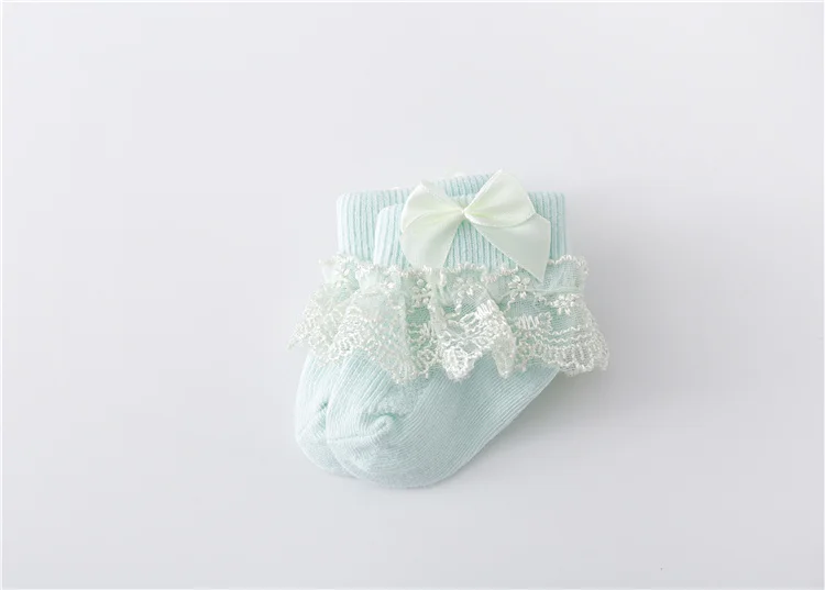 Lawadka 0-24Month Newborn Baby Socks For Girls Cotton Lace Infant Girls Sock Princess Bow Toddler Baby Girls Socks Spring 2024