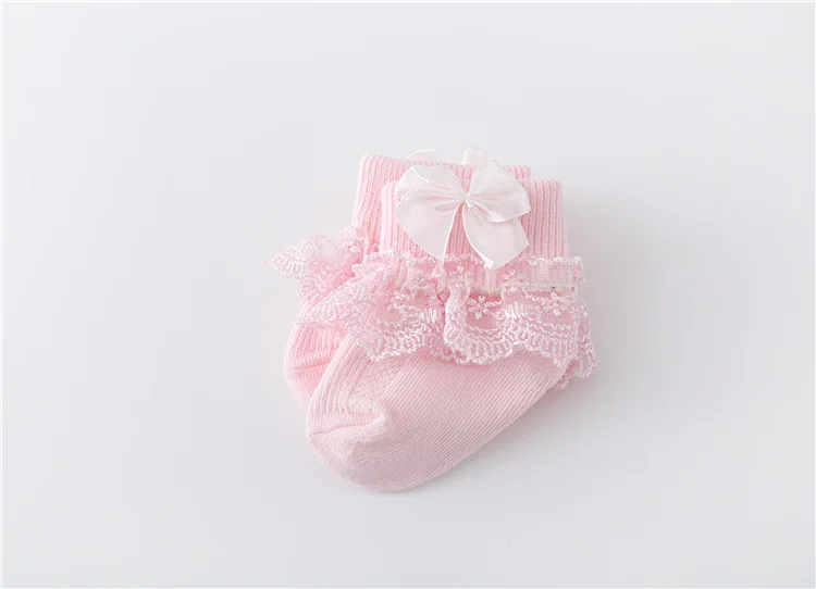 Lawadka 0-24Month Newborn Baby Socks For Girls Cotton Lace Infant Girls Sock Princess Bow Toddler Baby Girls Socks Spring 2024