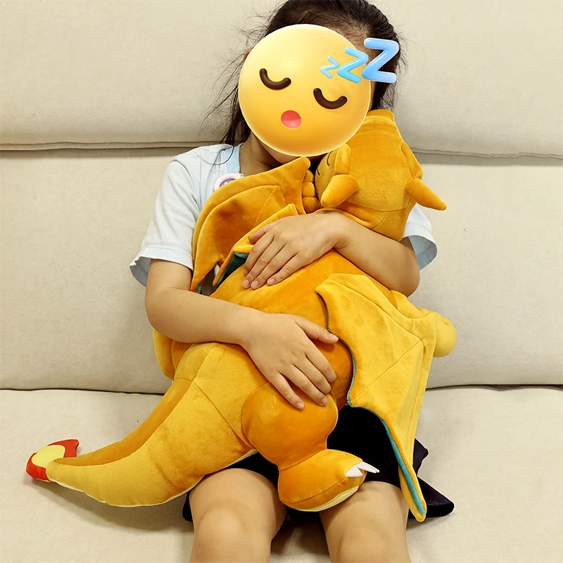 Anime Pokemon Plush Toy Sleeping Charizard Charmander Psyduck Snorlax Stuffed Doll Animal Pillow Peluche Pillow Birthday Gift