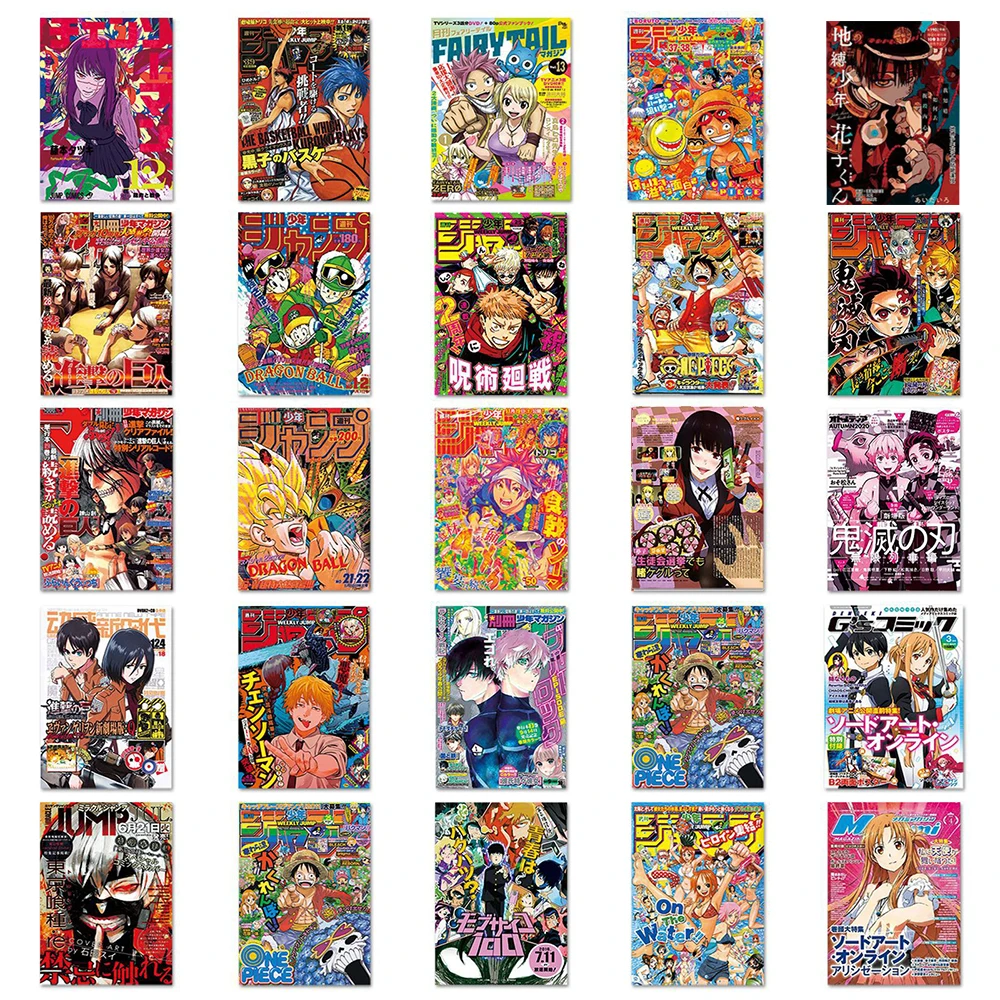 10/30/50pcs Mix Anime Stickers Poster Jujutsu Kaisen Attack on Titan Decals Laptop Motorcycle Phone Waterproof Sticker Kids Toy