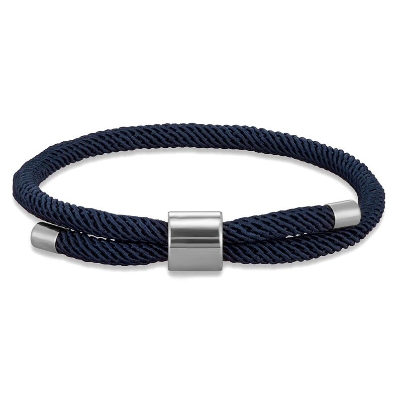 MKENDN Minimalist Stainless Steel Bracelet Men Women Handmade Adjustable Size Rope Couple Bracelets Summer Beach Jewelry Gift