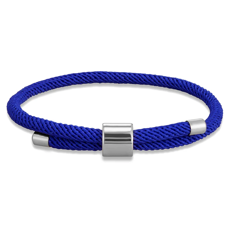 MKENDN Minimalist Stainless Steel Bracelet Men Women Handmade Adjustable Size Rope Couple Bracelets Summer Beach Jewelry Gift