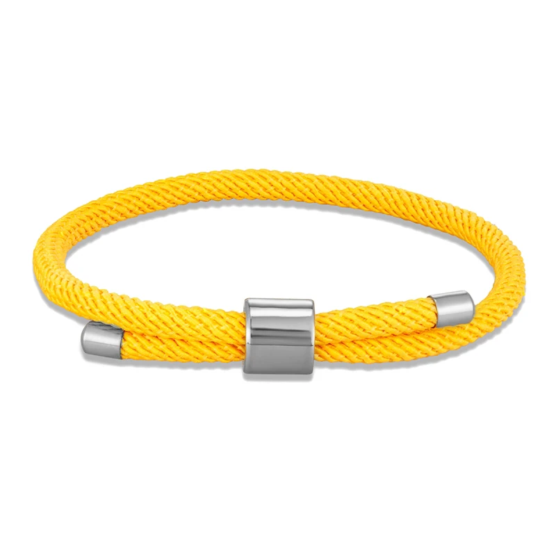 MKENDN Minimalist Stainless Steel Bracelet Men Women Handmade Adjustable Size Rope Couple Bracelets Summer Beach Jewelry Gift