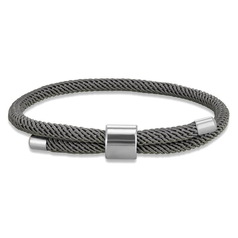 MKENDN Minimalist Stainless Steel Bracelet Men Women Handmade Adjustable Size Rope Couple Bracelets Summer Beach Jewelry Gift