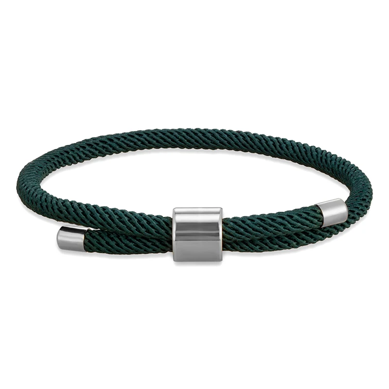 MKENDN Minimalist Stainless Steel Bracelet Men Women Handmade Adjustable Size Rope Couple Bracelets Summer Beach Jewelry Gift