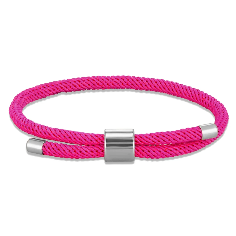 MKENDN Minimalist Stainless Steel Bracelet Men Women Handmade Adjustable Size Rope Couple Bracelets Summer Beach Jewelry Gift
