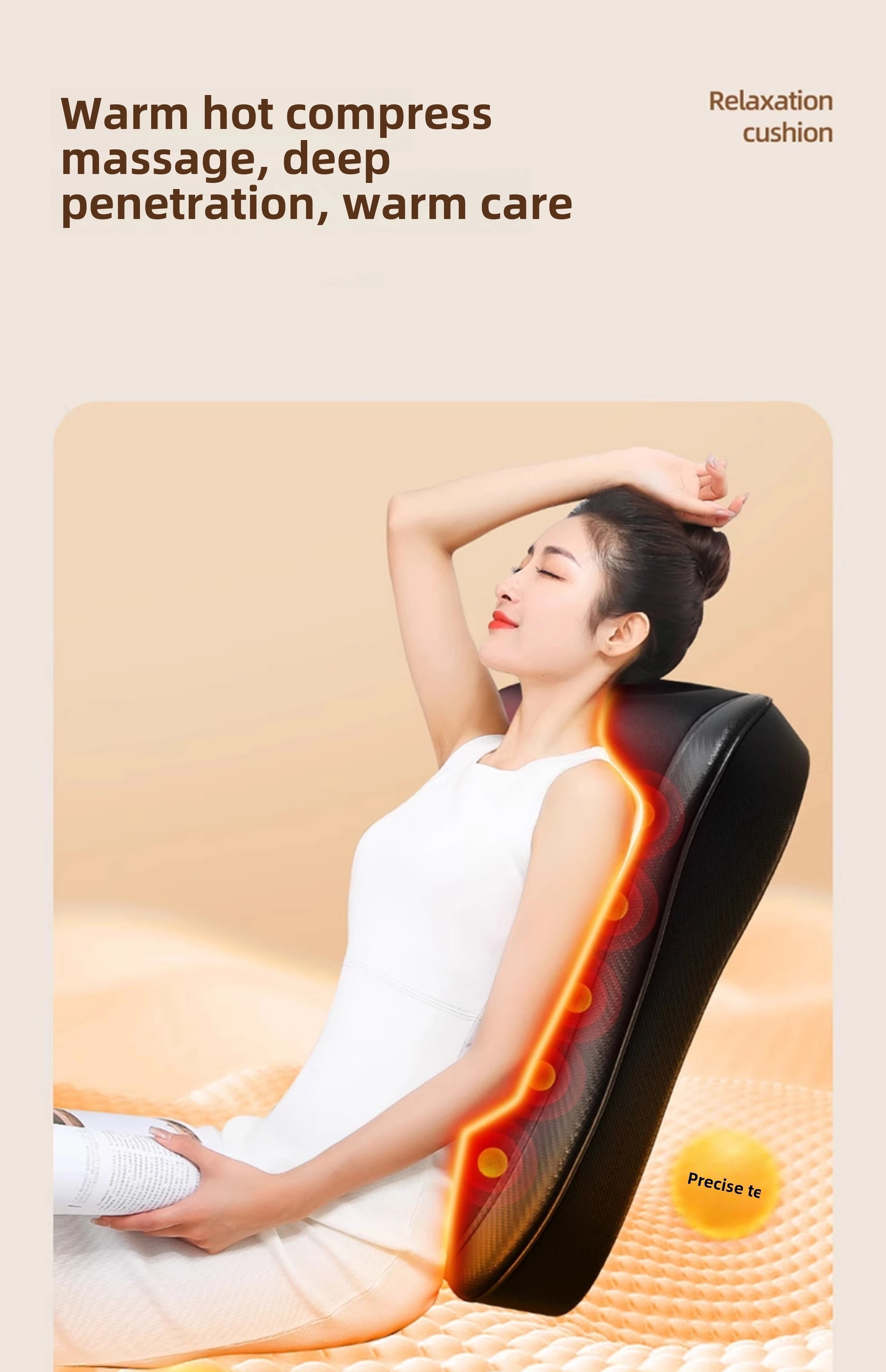 JAIYORL Shiatsu Neck Massage Pillow Electric Cushion Back Massager Deep with Heat Tissue Kneading for Shoulder Relax Muscles