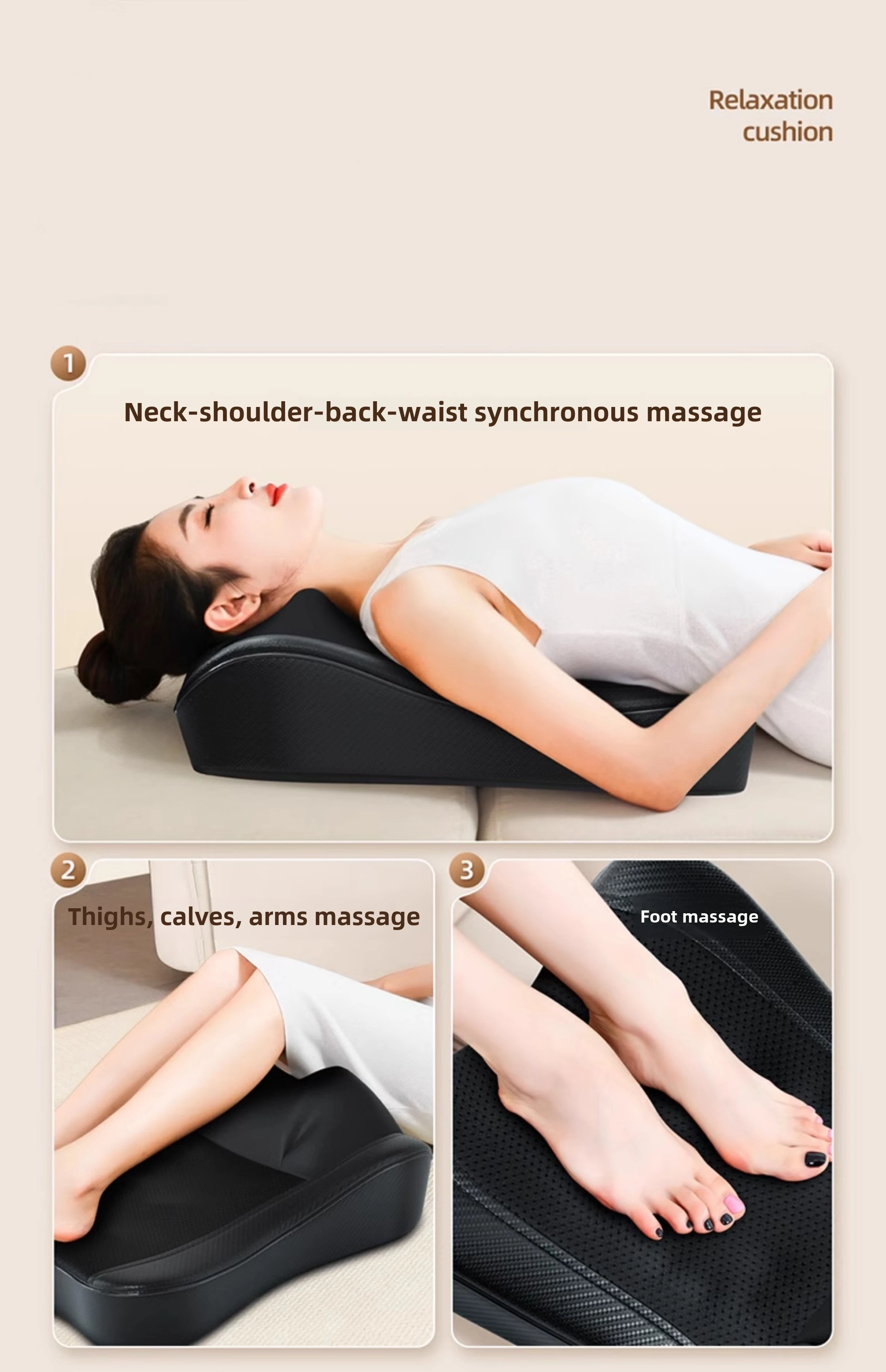JAIYORL Shiatsu Neck Massage Pillow Electric Cushion Back Massager Deep with Heat Tissue Kneading for Shoulder Relax Muscles
