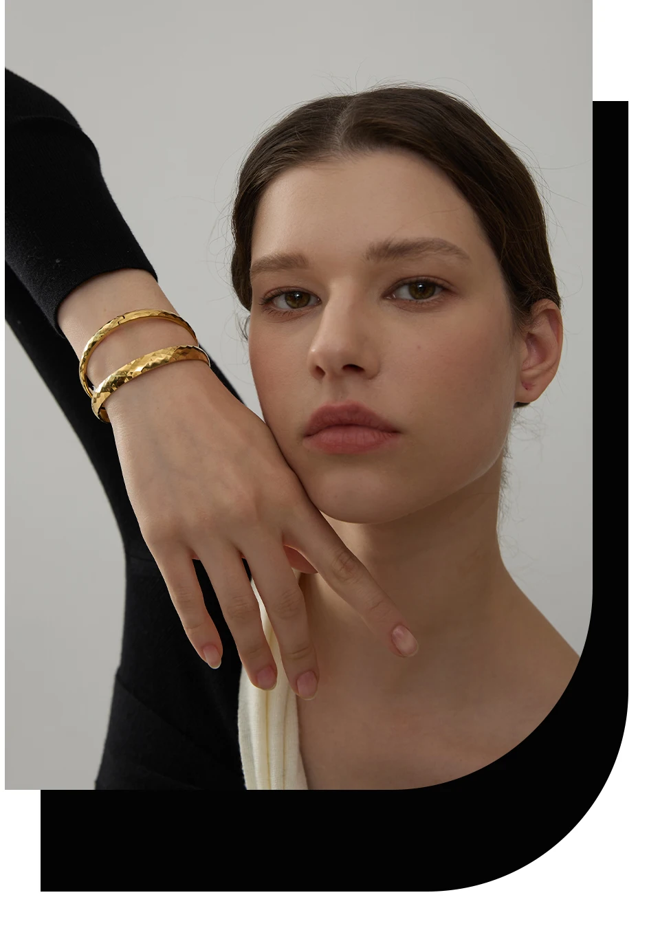 Yhpup 60mm 316l Stainless Steel Round Texture Bracelet Bangle Gold Silver Color Metal Waterproof Wrist Jewelry Bijoux Gift