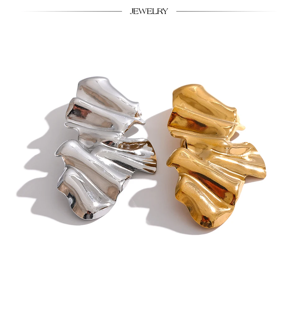 Yhpup Abstract Geometry Fashion Metal 18k Gold PVD Plated Brooch Pin Clothes Accessories Waterproof Charm Unisex Jewelry