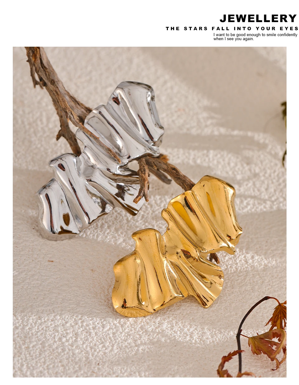 Yhpup Abstract Geometry Fashion Metal 18k Gold PVD Plated Brooch Pin Clothes Accessories Waterproof Charm Unisex Jewelry