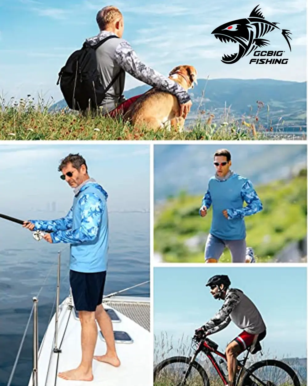 Mens Outdoor Long Sleeve Fishing Clothes UV Clothing Hooded Coat Sunscreen Breathable Anti Mosquito Dry Thin Fishing Shirt
