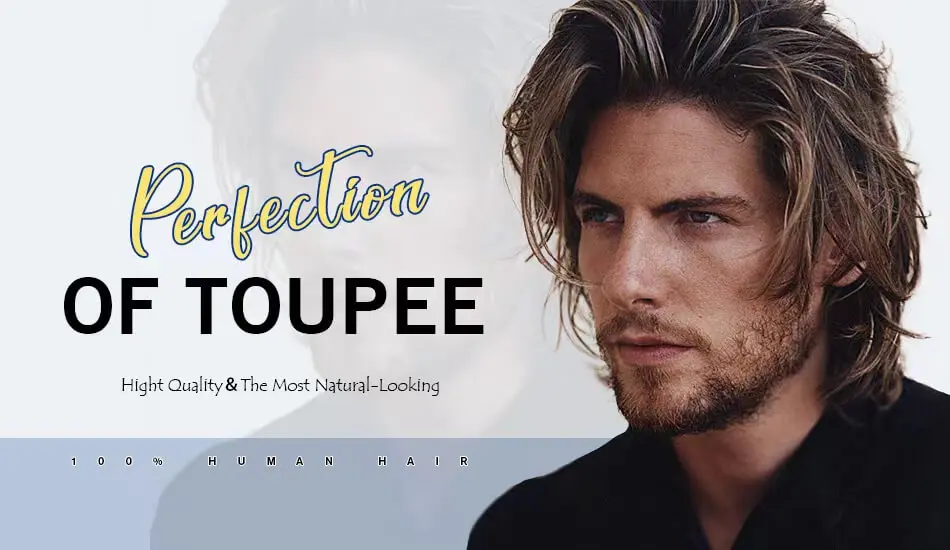 Curly Hair Realistic Front Hairline 100% Natural Human Hair Toupee For Men V Style Front man wig WithThin Skin PU Base Man Wig