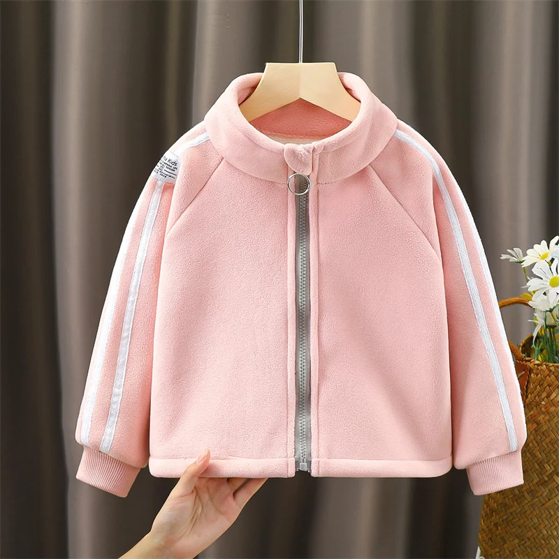 Boys Girls Winter Jacket Children Plus Velvet Thick Warm Coats Kids Fashion Zipper Outwears Autumn Hooded Windbreaker Clothing