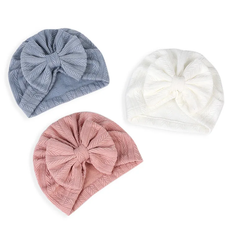 Cute Baby Hat Girls Kids Beanie Bowknot Cap Newborn Photography Spring Autumn Turban Infant Children Props