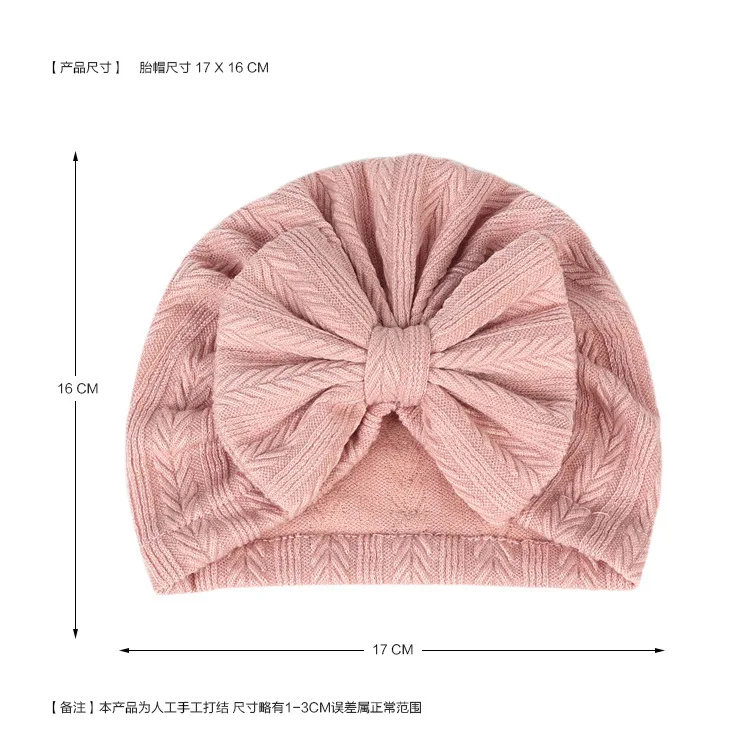 Cute Baby Hat Girls Kids Beanie Bowknot Cap Newborn Photography Spring Autumn Turban Infant Children Props
