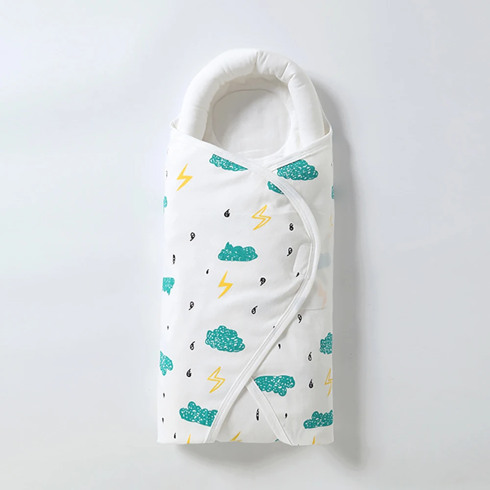 Baby Swaddling Blanket Cotton Infant Nursery Wrap For Newborns Dinosaur Print Head Neck Protector Blanket Warm Baby Blanket