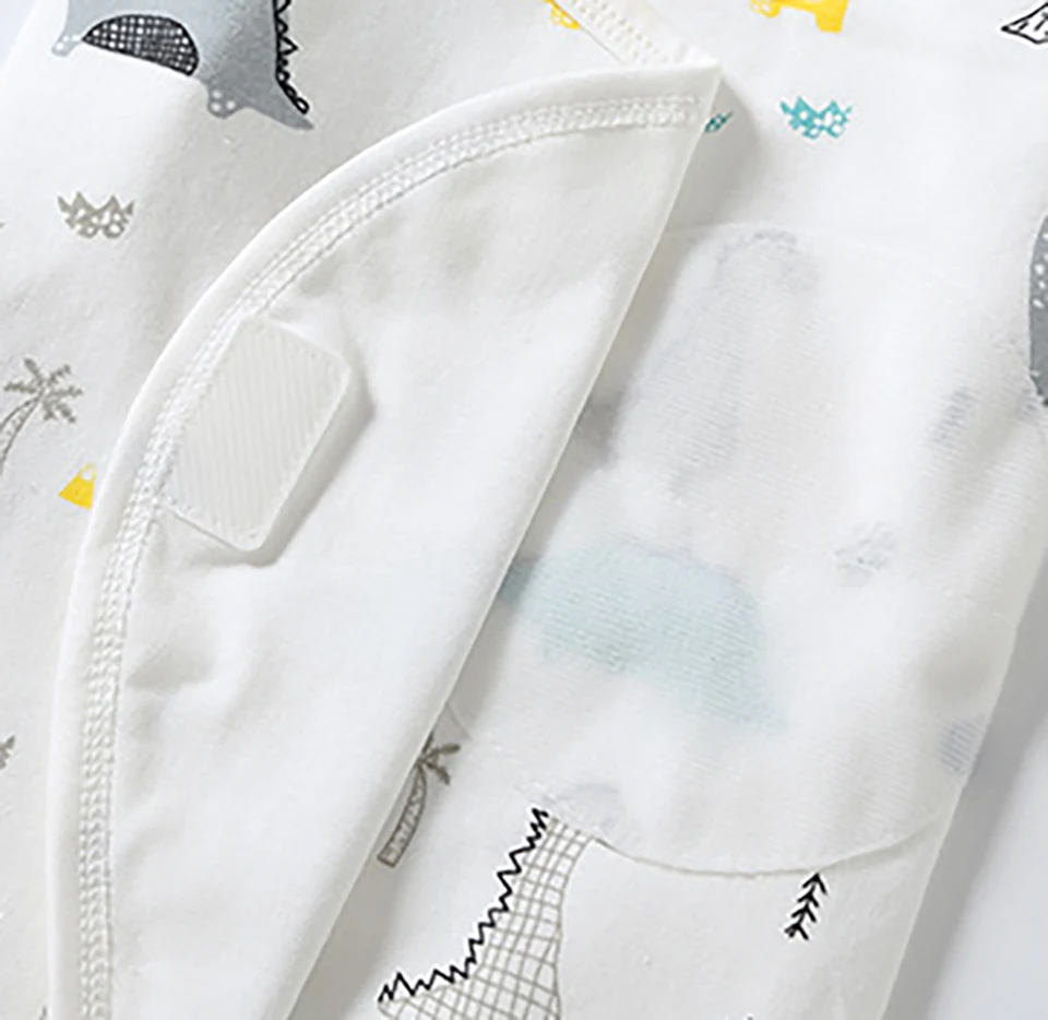 Baby Swaddling Blanket Cotton Infant Nursery Wrap For Newborns Dinosaur Print Head Neck Protector Blanket Warm Baby Blanket