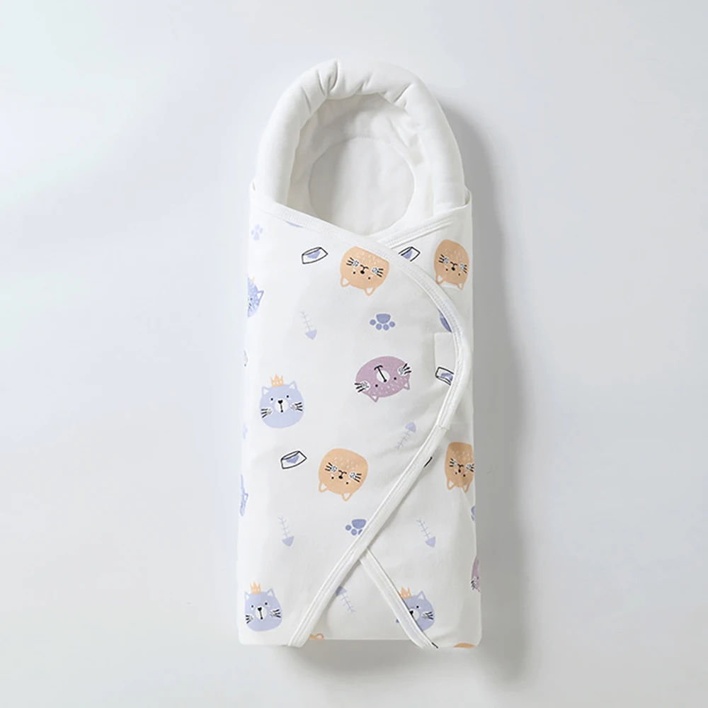 Baby Swaddling Blanket Cotton Infant Nursery Wrap For Newborns Dinosaur Print Head Neck Protector Blanket Warm Baby Blanket