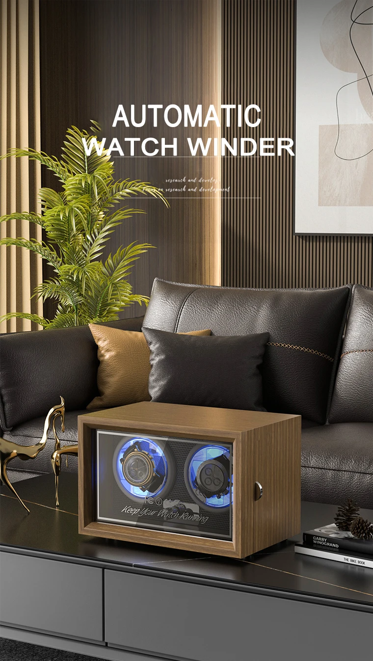 IBBETON Luxury Brand Wood Watch Winder High-End 1 Slot Automatic Watches Box with Mabuchi Moto Watch Cabinet Clock Storage Box