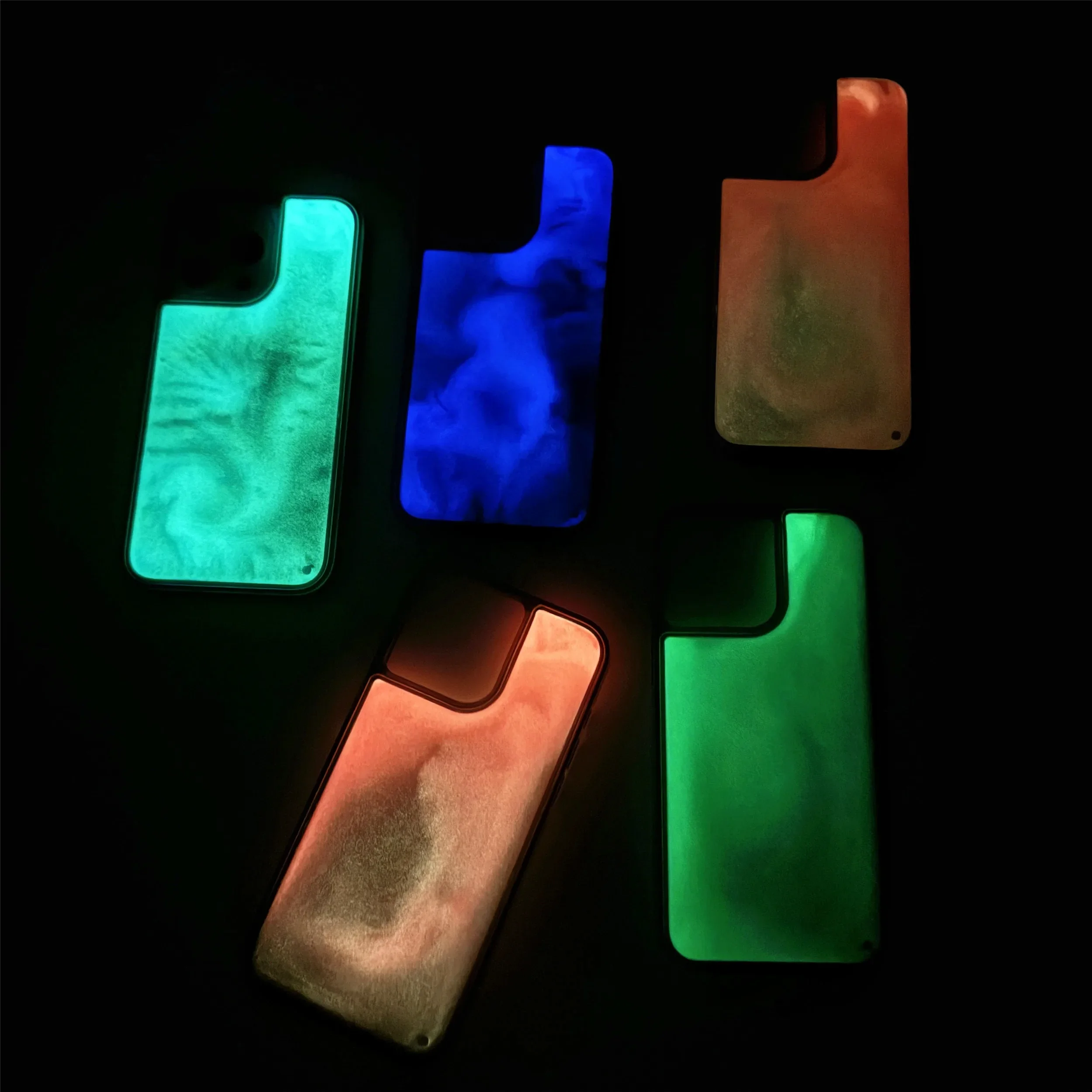 For iPhone 16 Pro Max 15 14 13 12 Case Shockproof Luminous Liquid Quicksand Hard,Slim Shiny Glow in Dark Night Light Phone Cover