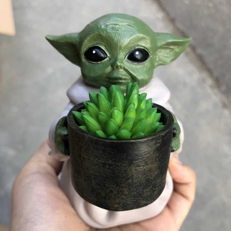 Star Wars Baby Yoda Cute Yoda Baby Flower Pot The Mandalorian Dolls Toy Gifts for Children