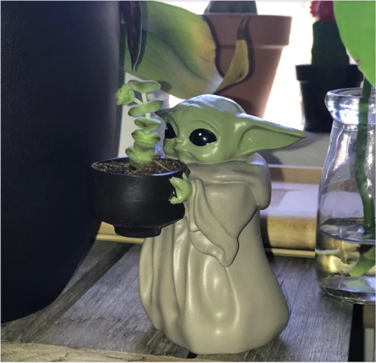 Star Wars Baby Yoda Cute Yoda Baby Flower Pot The Mandalorian Dolls Toy Gifts for Children